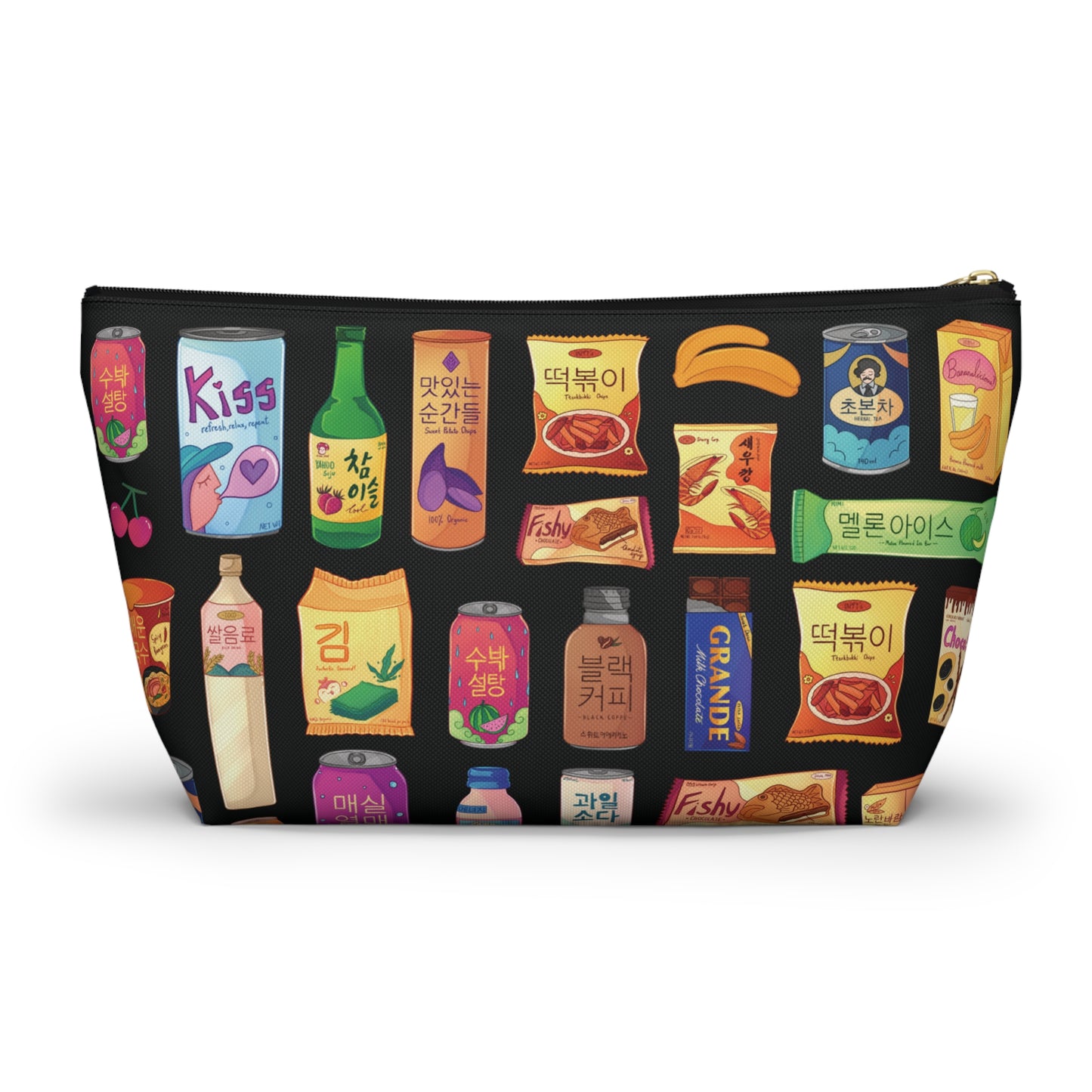 Bright & Bold Korean Snacks Accessory Pouch w/ T-bottom