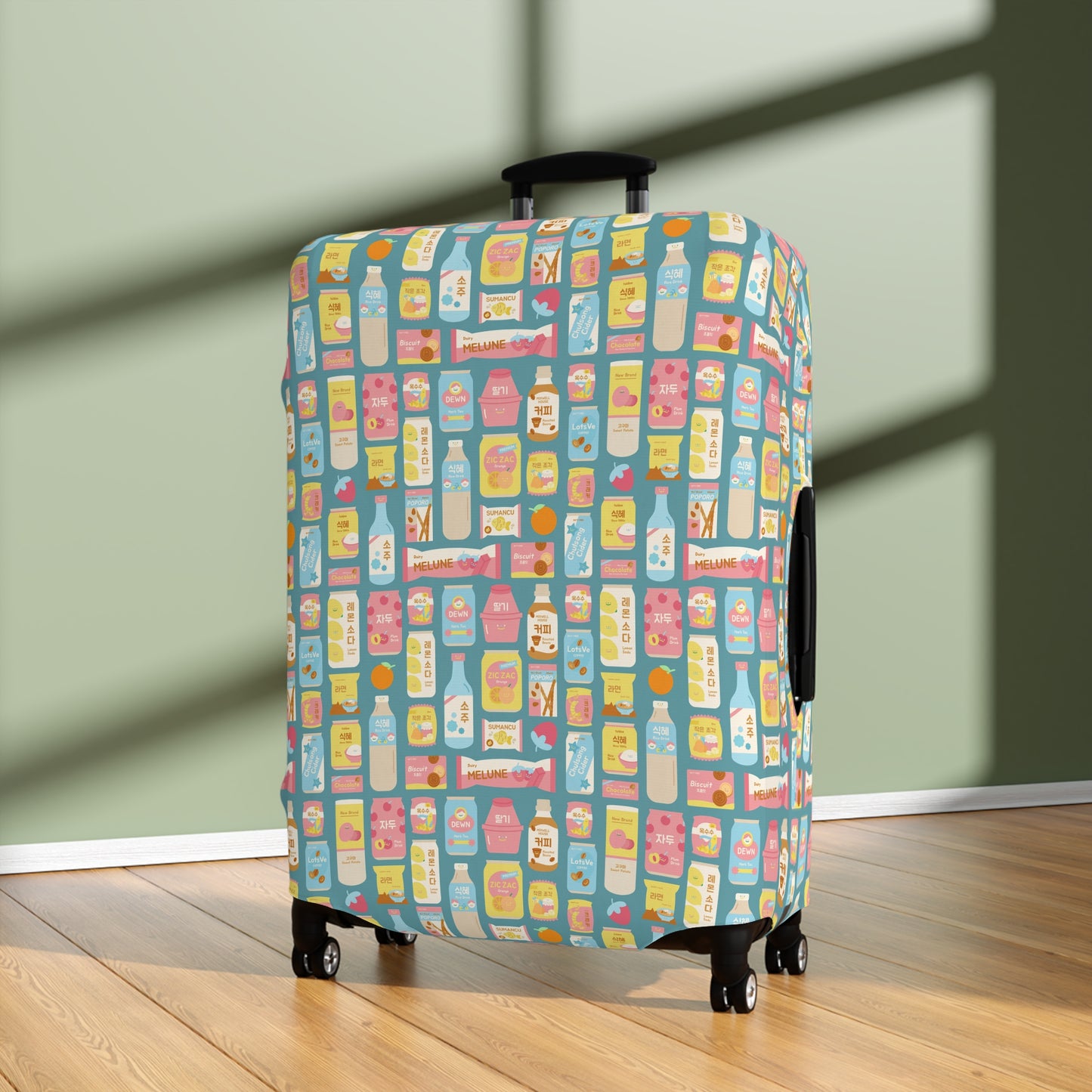 Sweet Pastel Korean Snacks Luggage Cover