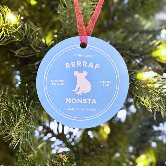 Namjoon Holiday Ornament - Fanmade BTS Nickname Merch - Rrrrap Monsta - Durable Aluminum