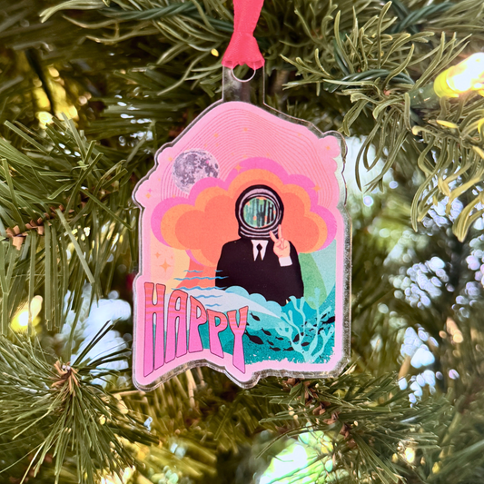 Jin Holiday Ornament - Fanmade BTS Retro Series - 60s Mod Aesthetic - Custom-Cut Acrylic