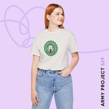 Yoongi Short Sleeve Shirt - Cute Fanmade BTS Merch - SUGA's Iced A-meow-icano - Soft Unisex T-Shirt