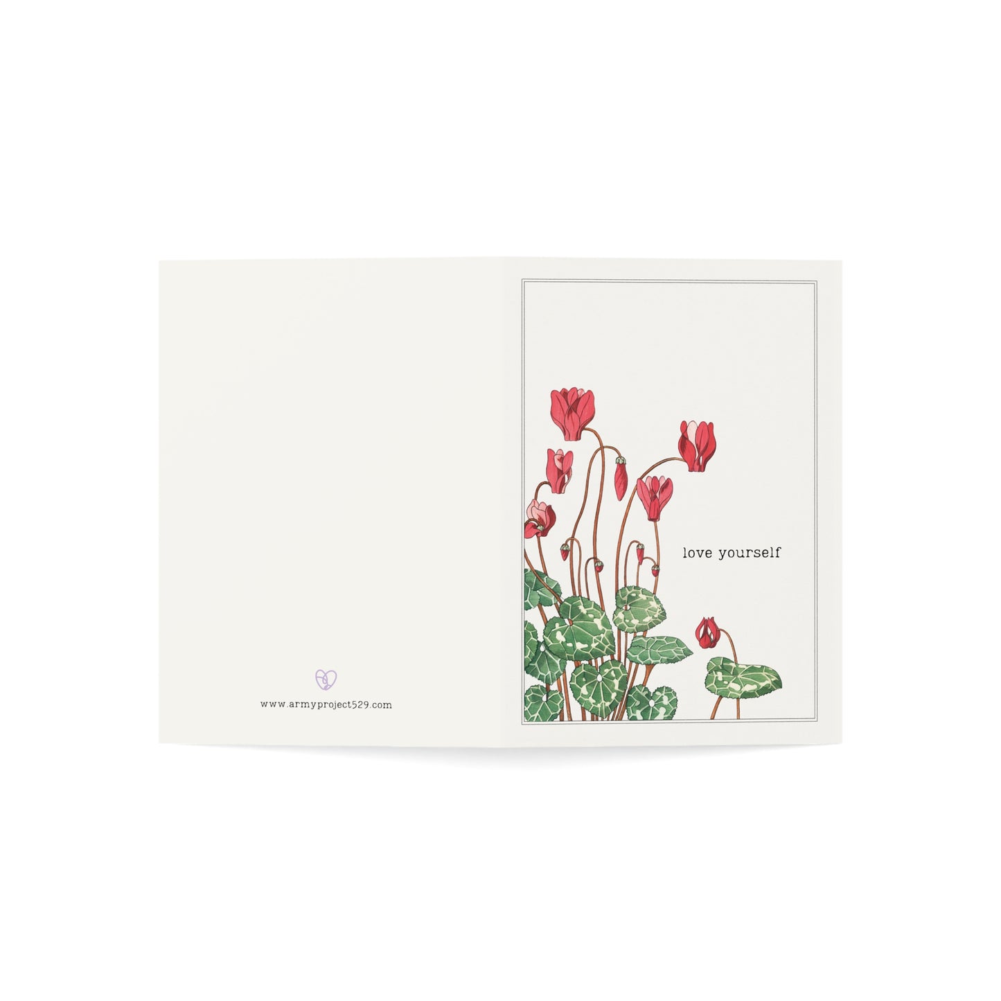 Fanmade BTS Greeting Card - "Love Yourself" Encouragement Card - Vintage Floral Artwork
