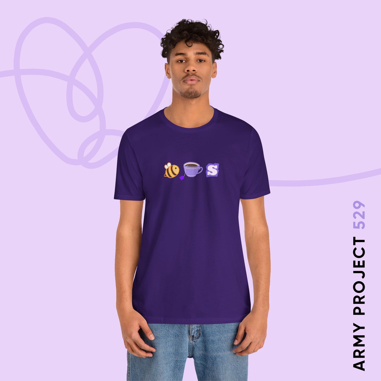OT7 Short Sleeve Shirt - Bee Tea Ess - Fanmade BTS Merch - Unisex Jersey T-Shirt