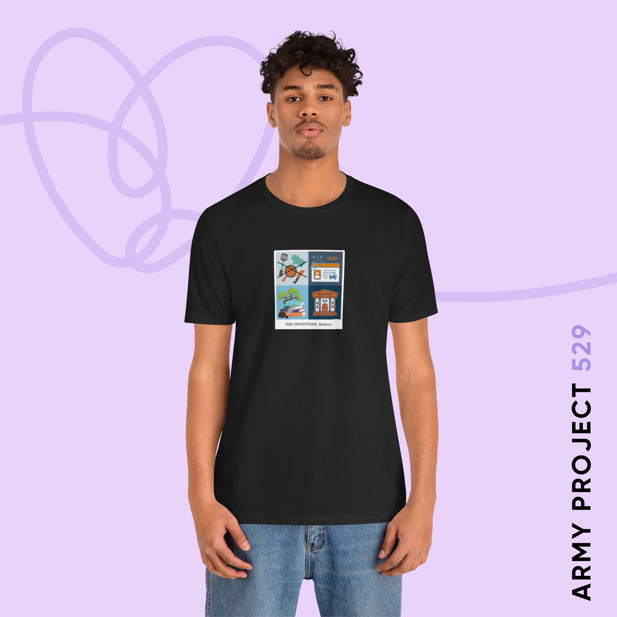 Namjoon Short Sleeve Shirt - Funny Fanmade Merch - Care Instructions - Soft Unisex T-Shirt