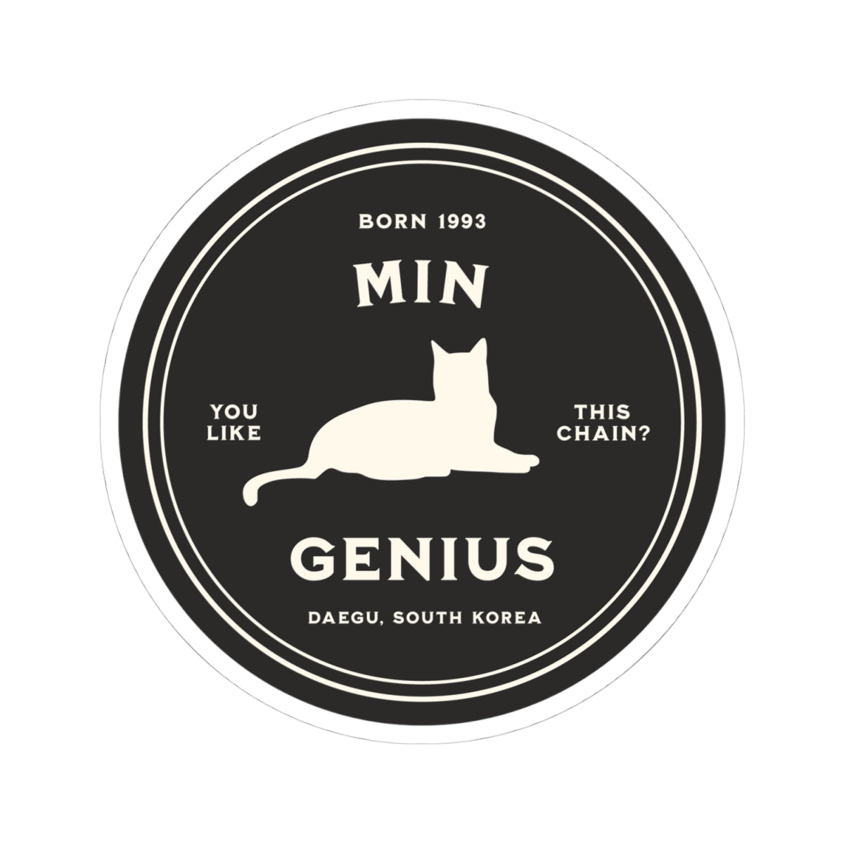 Min Genius Badge Series Vinyl Sticker
