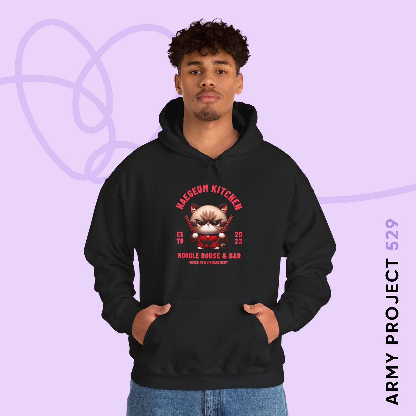Yoongi Hoodie - Haegeum Noodle House - Fanmade BTS Merch - Cozy Unisex Sweatshirt