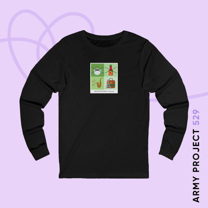 Taehyung Long Sleeve Shirt - Funny Fanmade BTS Merch - Care Instructions - Soft Unisex T-Shirt