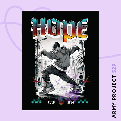 Hobi Wall Art - Fanmade BTS Retro Series - 90s Hip-Hop Aesthetic - Matte Poster