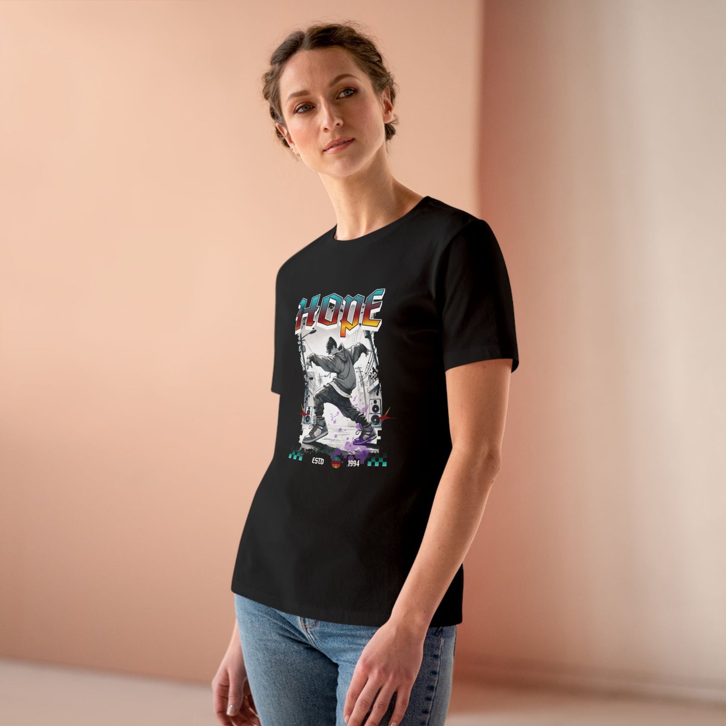 Hobi Women's Tee - BTS Fanmade Retro Series - 90s Hip-Hop Aesthetic - Soft Jersey T-Shirt