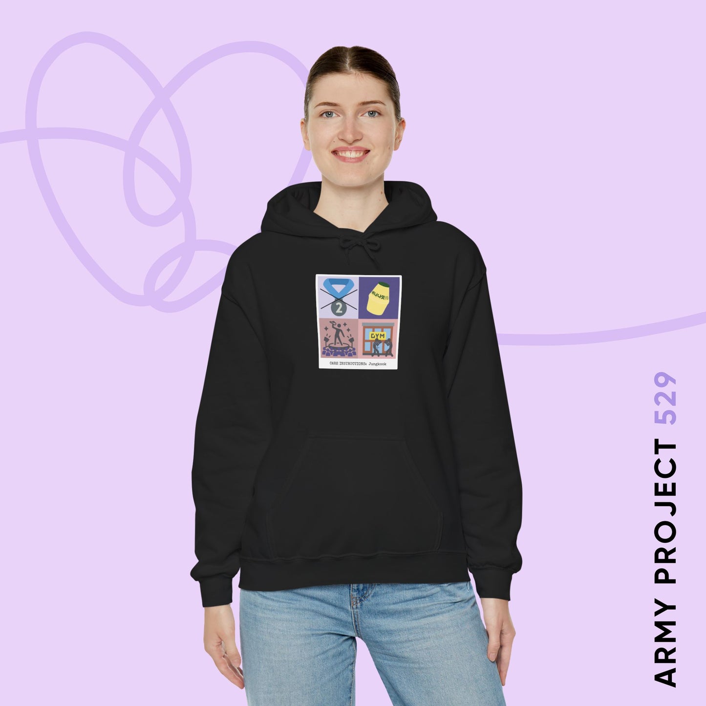 Jung Kook Hoodie - Funny Fanmade BTS Merch - Care Instructions - Cozy Unisex Sweatshirt