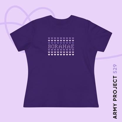 OT7 Women's Shirt - 8-Bit Borahae - Retro Fanmade BTS Merch - Soft Jersey T-Shirt
