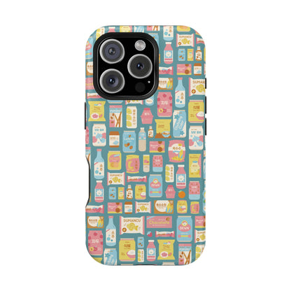 Sweet Pastel Korean Snacks Magnetic Tough Phone Case - Cute K-Pop Merch - iPhone, Galaxy, Pixel Cover