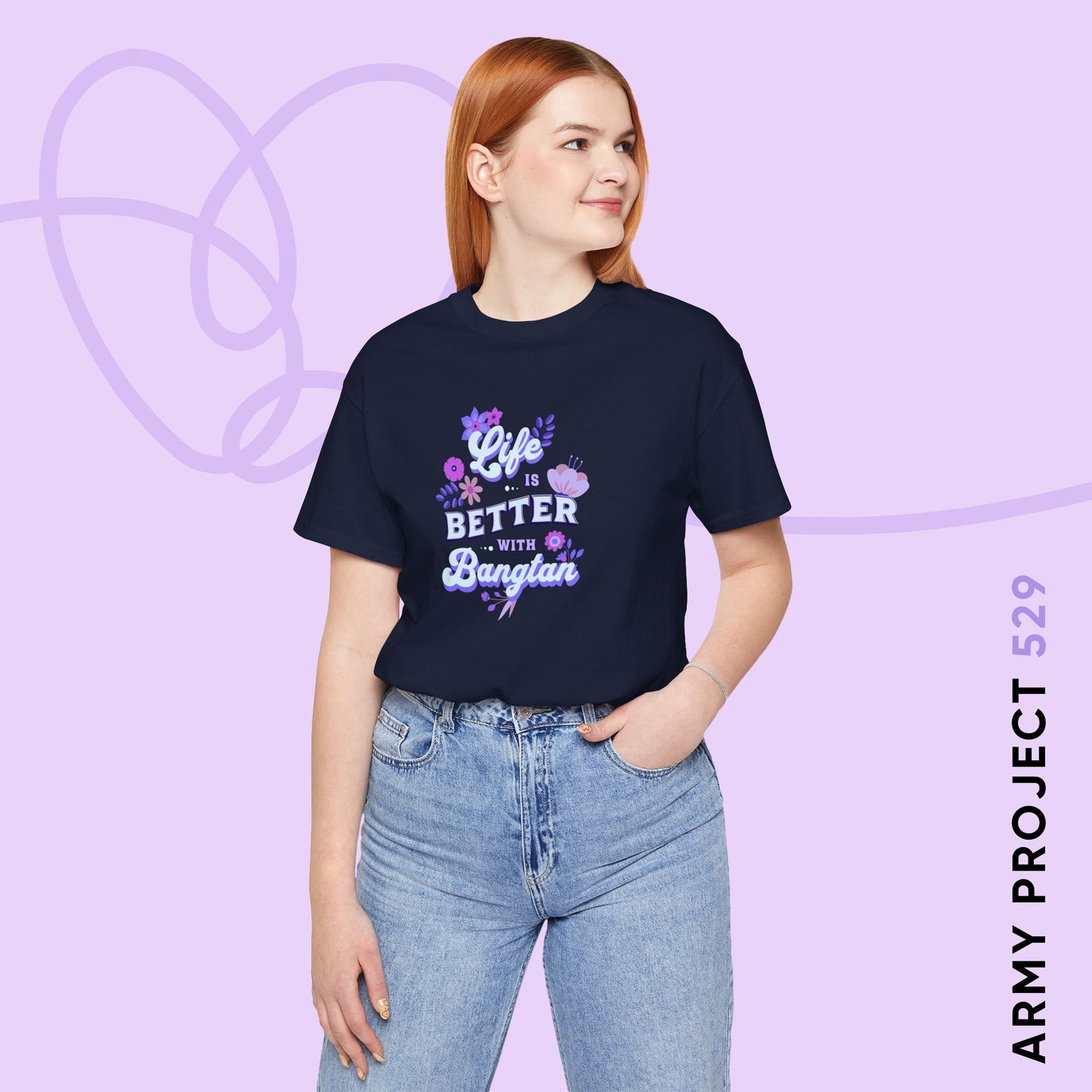 OT7 Short Sleeve Shirt - Life is Better with Bangtan - Fanmade BTS Merch - Soft Unisex T-Shirt