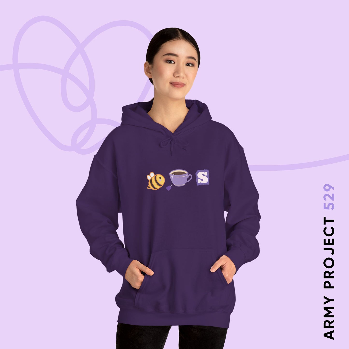 OT7 Hoodie - Bee Tea Ess - Fanmade BTS Merch - Cozy Unisex Sweatshirt