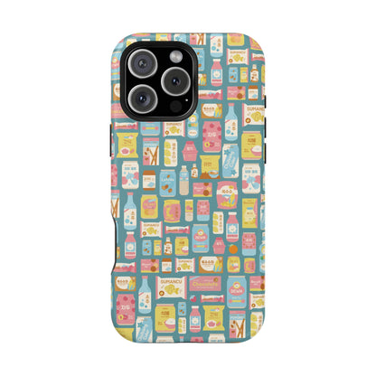 Sweet Pastel Korean Snacks Magnetic Tough Phone Case - Cute K-Pop Merch - iPhone, Galaxy, Pixel Cover