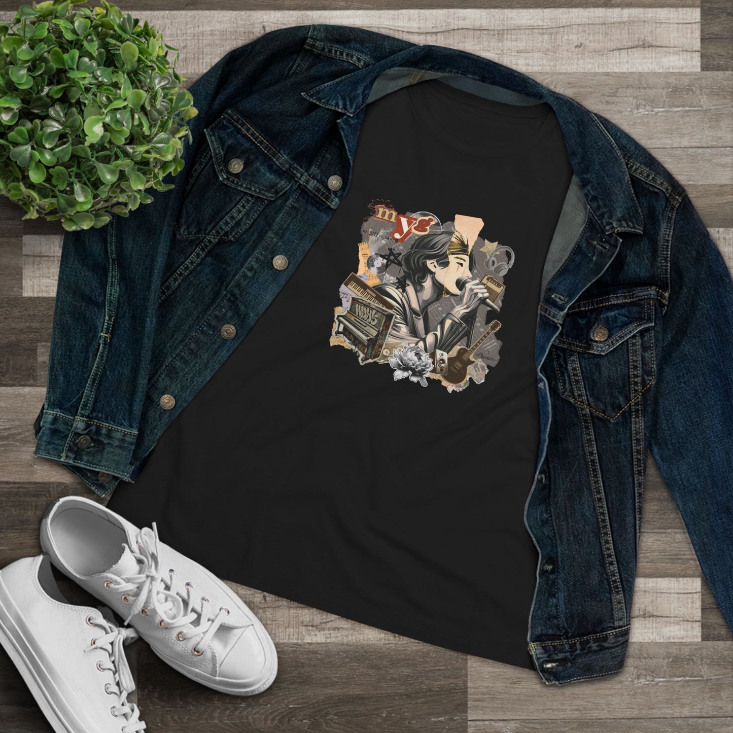 Yoongi Women's Tee - BTS Fanmade Retro Series - 2010s Rock Aesthetic - Soft Jersey T-Shirt