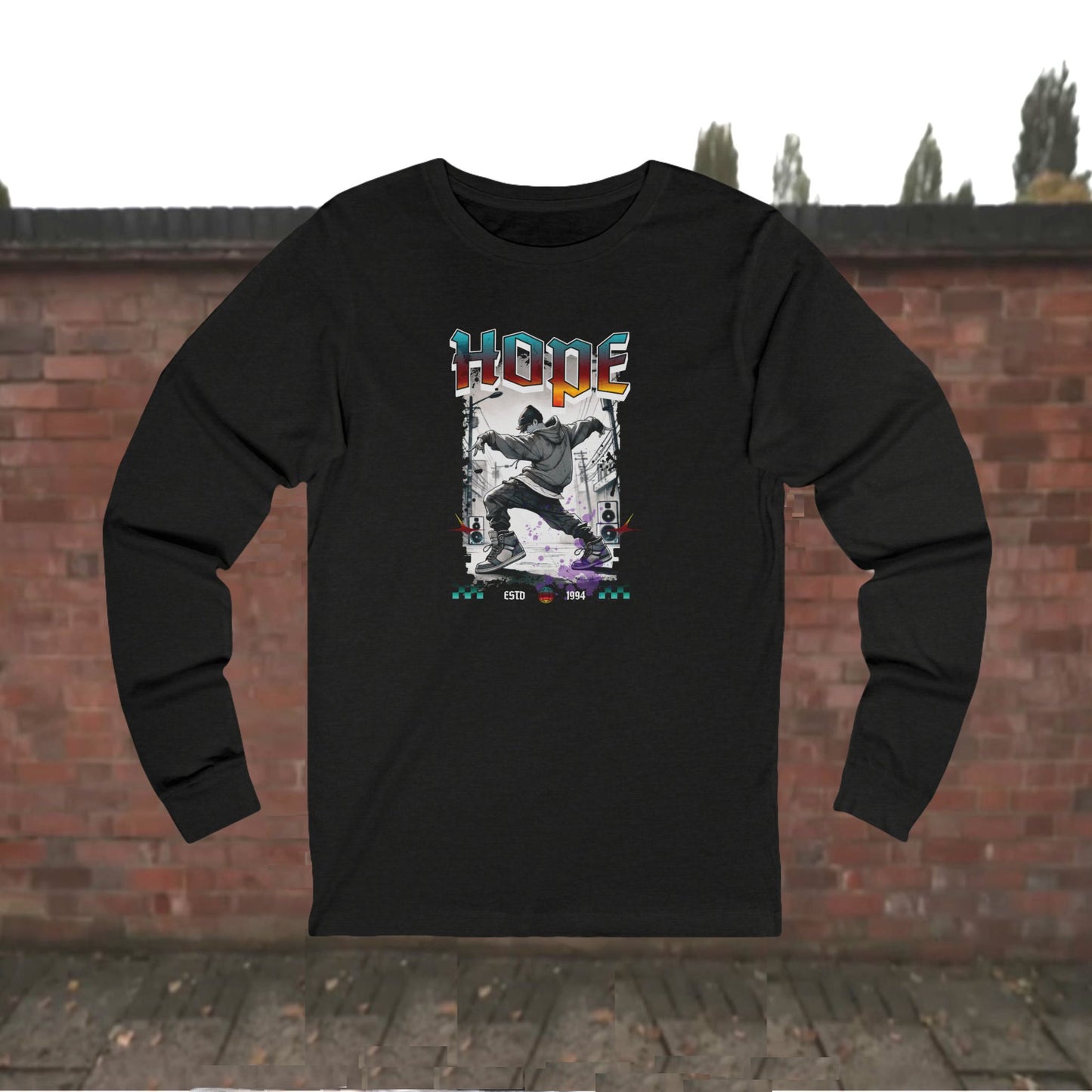 Hobi Long Sleeve Shirt - Fanmade BTS Retro Series - 90s Hip-Hop Aesthetic - Soft Unisex T-Shirt