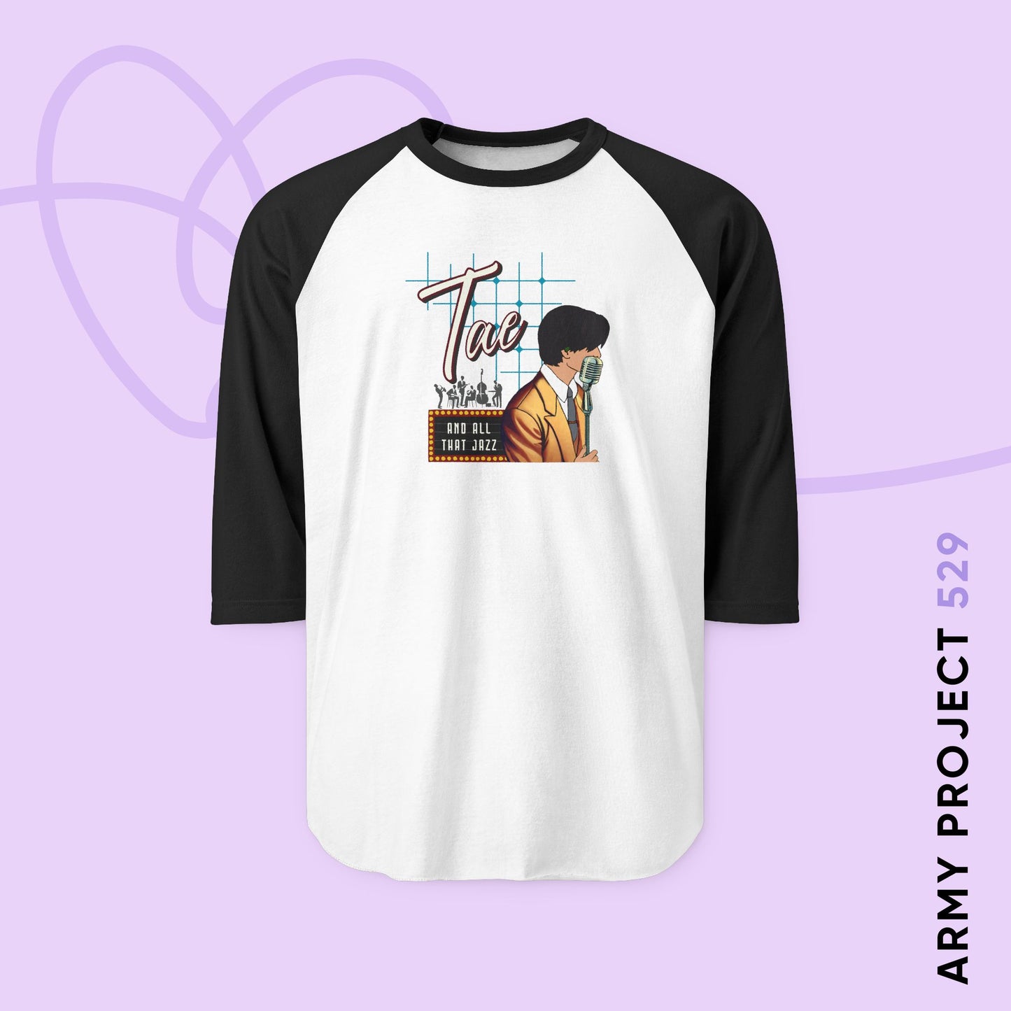 Taehyung 1950s Retro Series Unisex 3\4 Sleeve Baseball Tee