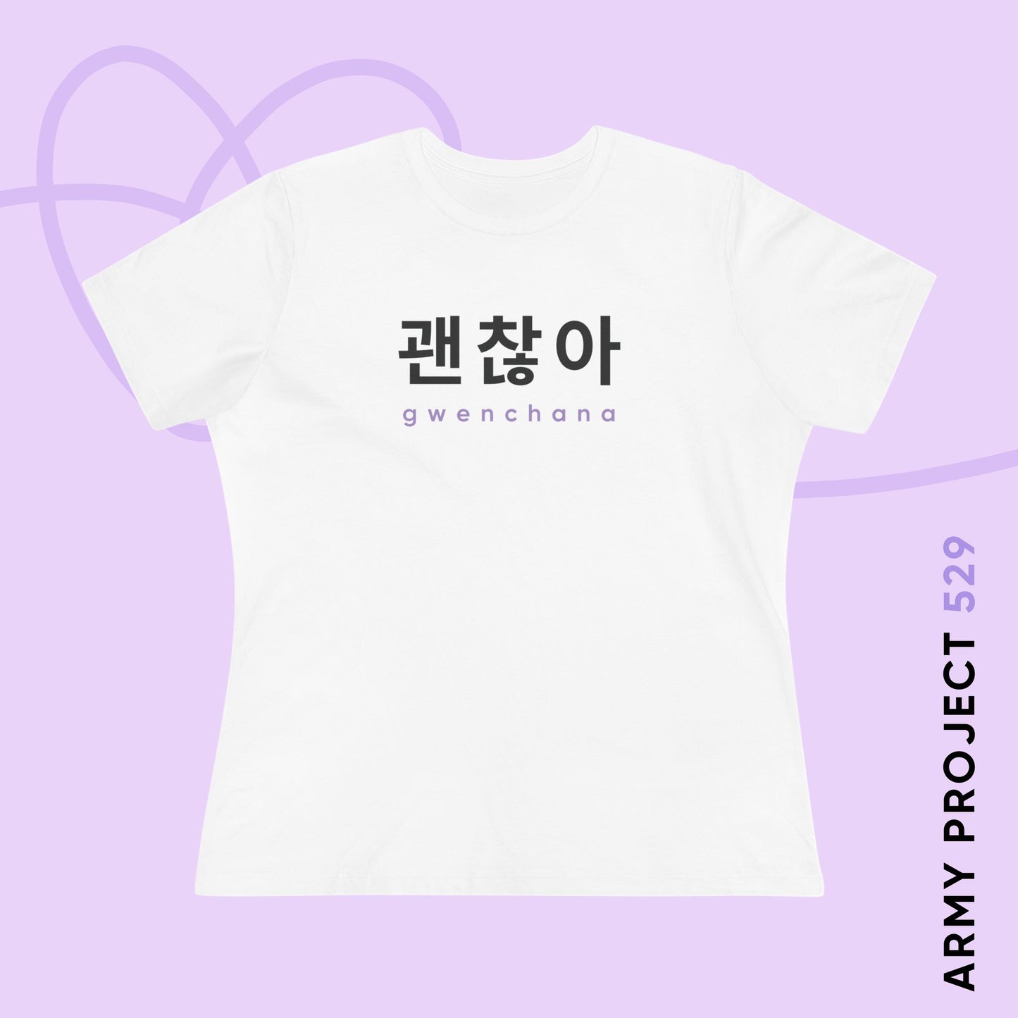 Hangul Women's Tee - Gwenchana 'It's Okay' - Fanmade BTS Merch - Soft Jersey T-Shirt