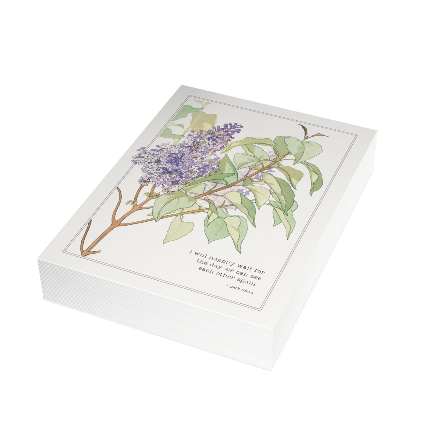 Fanmade BTS Greeting Card - Jimin Love & Friendship Quote  - Vintage Floral Artwork