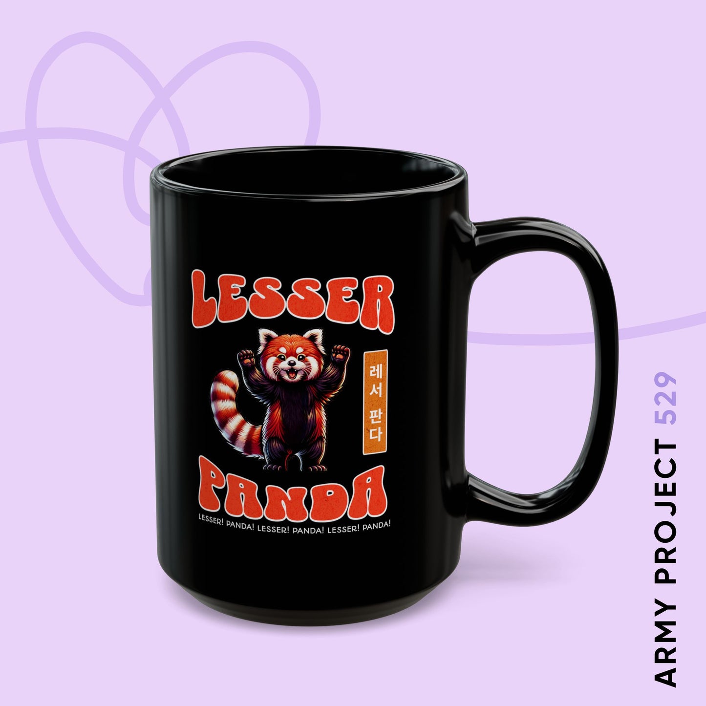 Lesser Panda 15 oz Black Coffee Mug