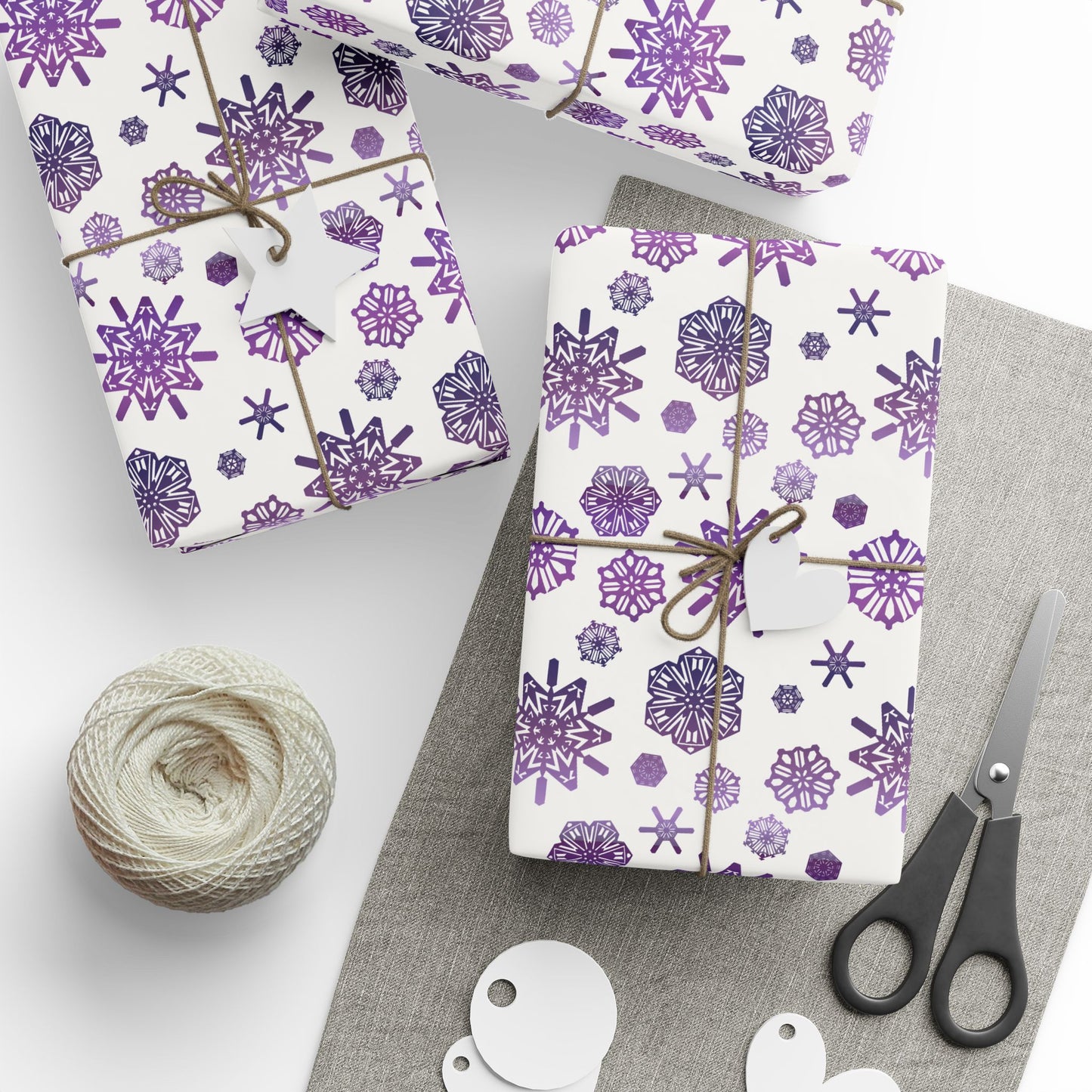 OT7 Wrapping Paper - Secret Snowflakes (White) - Subtle Fanmade BTS Merch - ARMY Gift Wrap