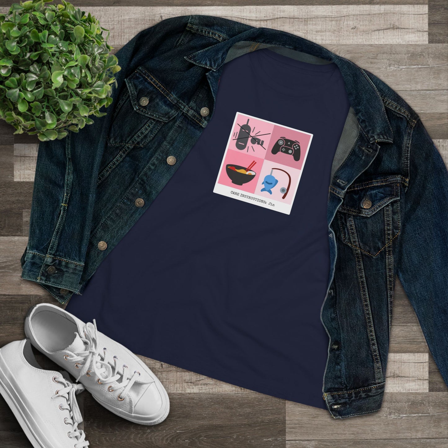 Jin Women's Tee - Funny Fanmade BTS Merch - Care Instructions - Soft Jersey T-Shirt