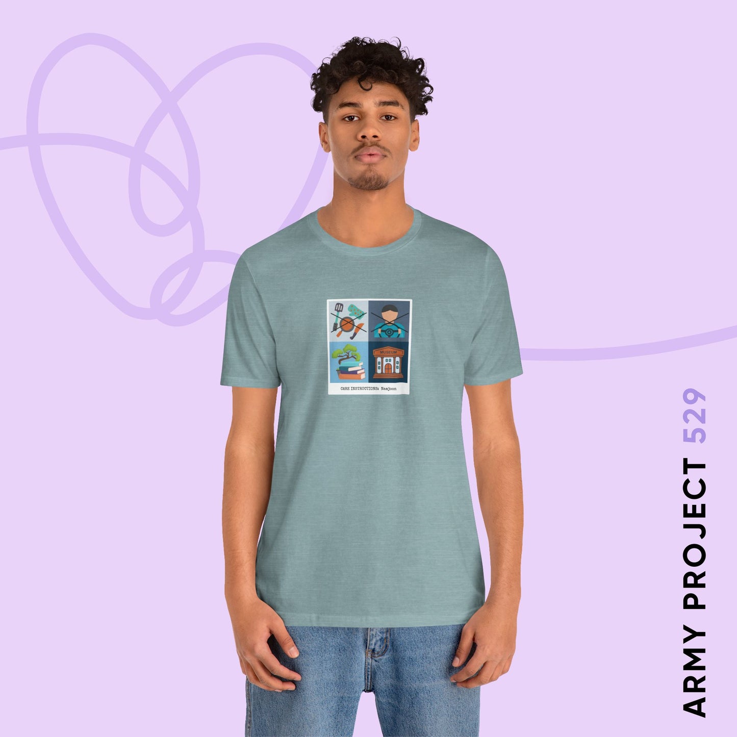 Namjoon Short Sleeve Shirt - Funny Fanmade BTS Merch - Care Instructions - Soft Unisex T-Shirt