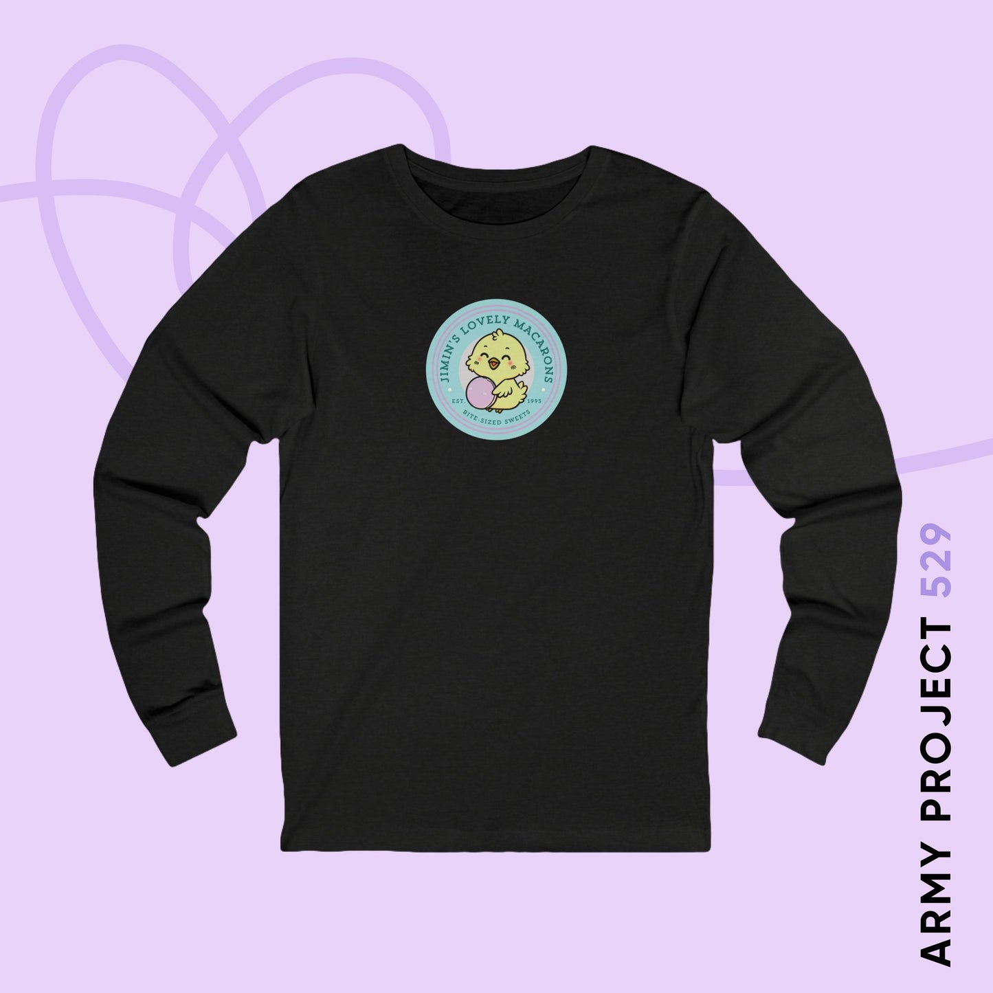 Jimin Long Sleeve Shirt - Cute Fanmade BTS Merch - Jimin's Lovely Macarons - Soft Unisex T-Shirt
