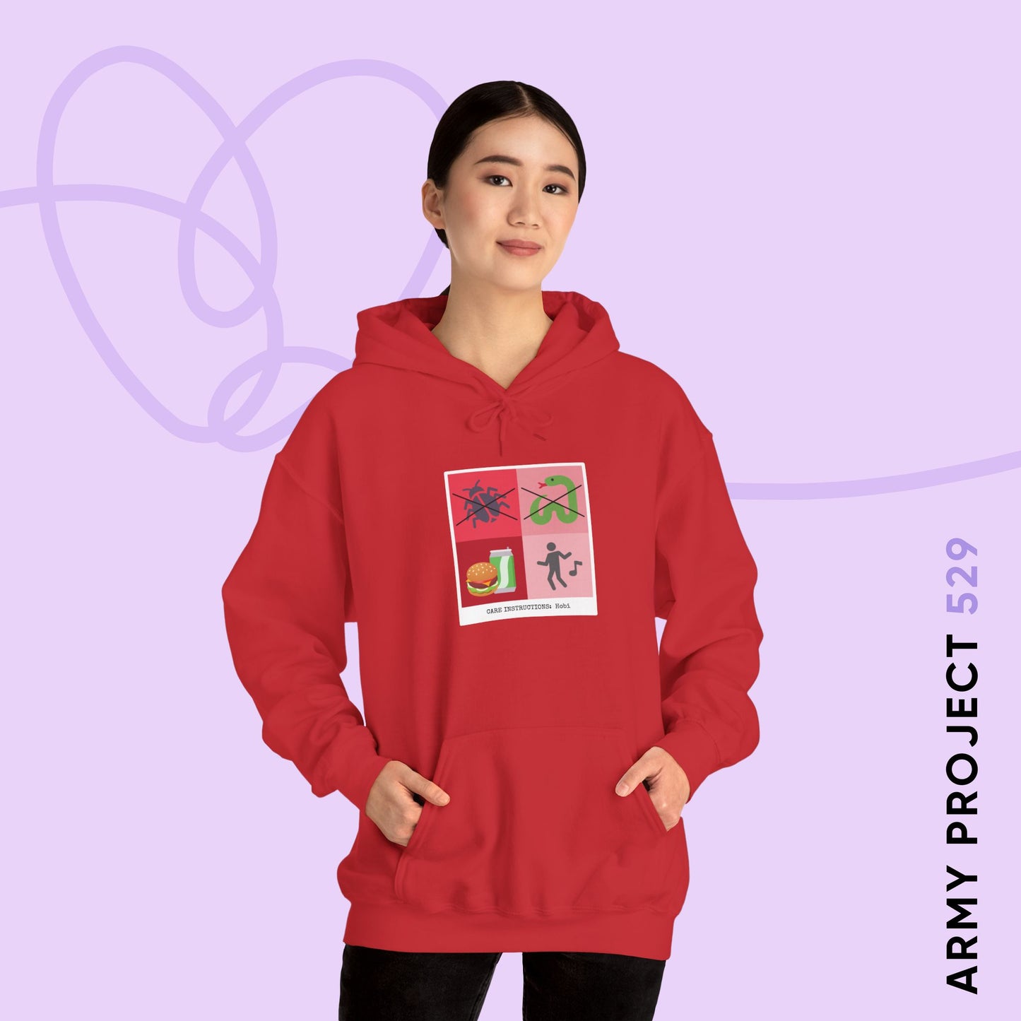 Hobi Hoodie - Funny Fanmade BTS Merch - Care Instructions - Cozy Unisex Sweatshirt
