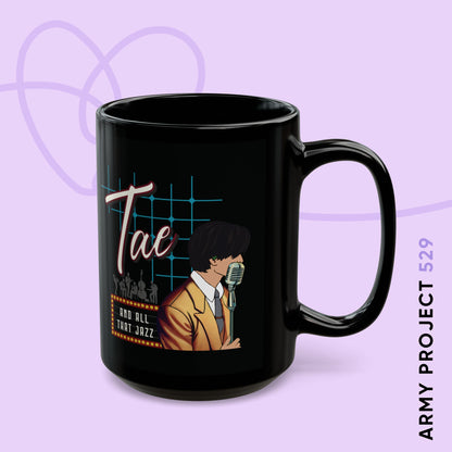 Taehyung 1950s Retro Series 15 oz Black Coffee Mug