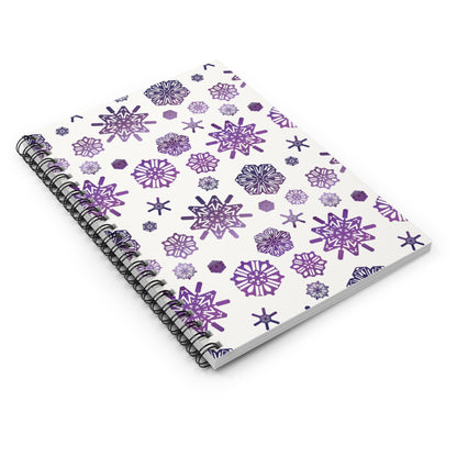 OT7 Notebook - Secret Snowflakes (White) - Subtle Fanmade BTS Merch - Spiral Journal