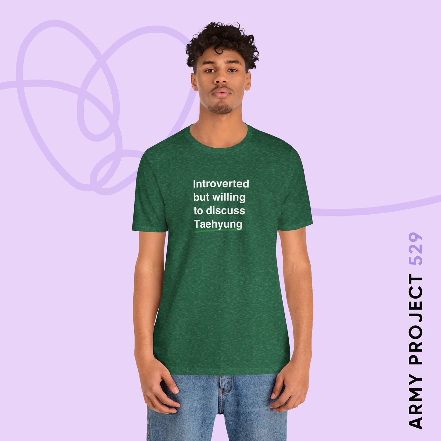 Taehyung Bias Shirt - Introverted But Willing to Discuss Taehyung - Fanmade BTS Merch - Unisex Jersey T-Shirt