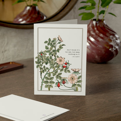 Fanmade BTS Greeting Card - Jung Kook Motivational Quote - Vintage Floral Artwork