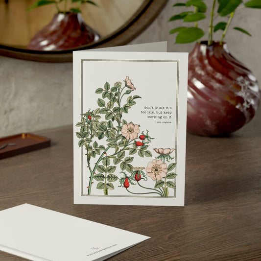 Fanmade BTS Greeting Card - Jung Kook Motivational Quote - Vintage Floral Artwork