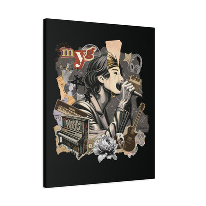 Yoongi Canvas Wall Art - Fanmade BTS Retro Series - 2010s Rock Aesthetic - Framed Wall Decor