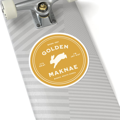 Jung Kook Vinyl Sticker - Fanmade BTS Nickname Merch - Golden Maknae - Permanent Adhesive