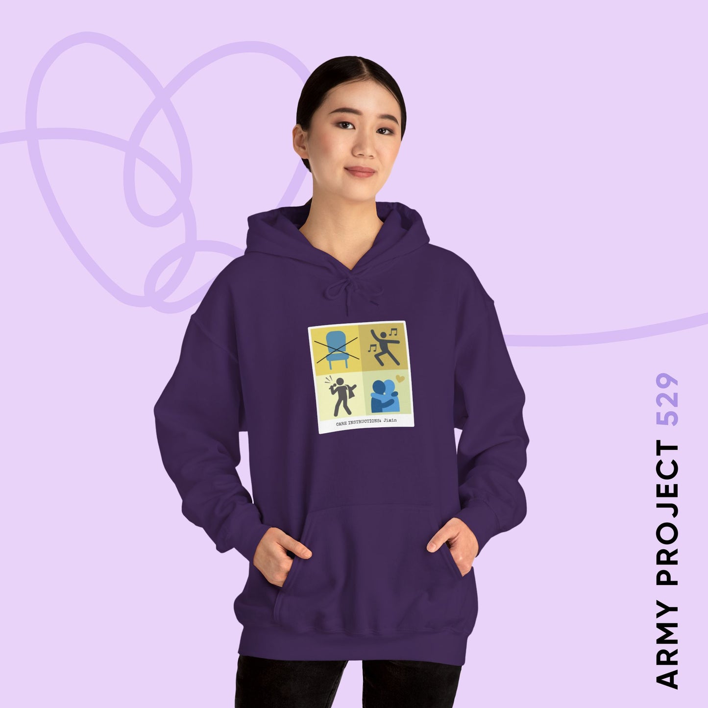 Jimin Hoodie - Funny Fanmade BTS Merch - Care Instructions - Cozy Unisex Sweatshirt