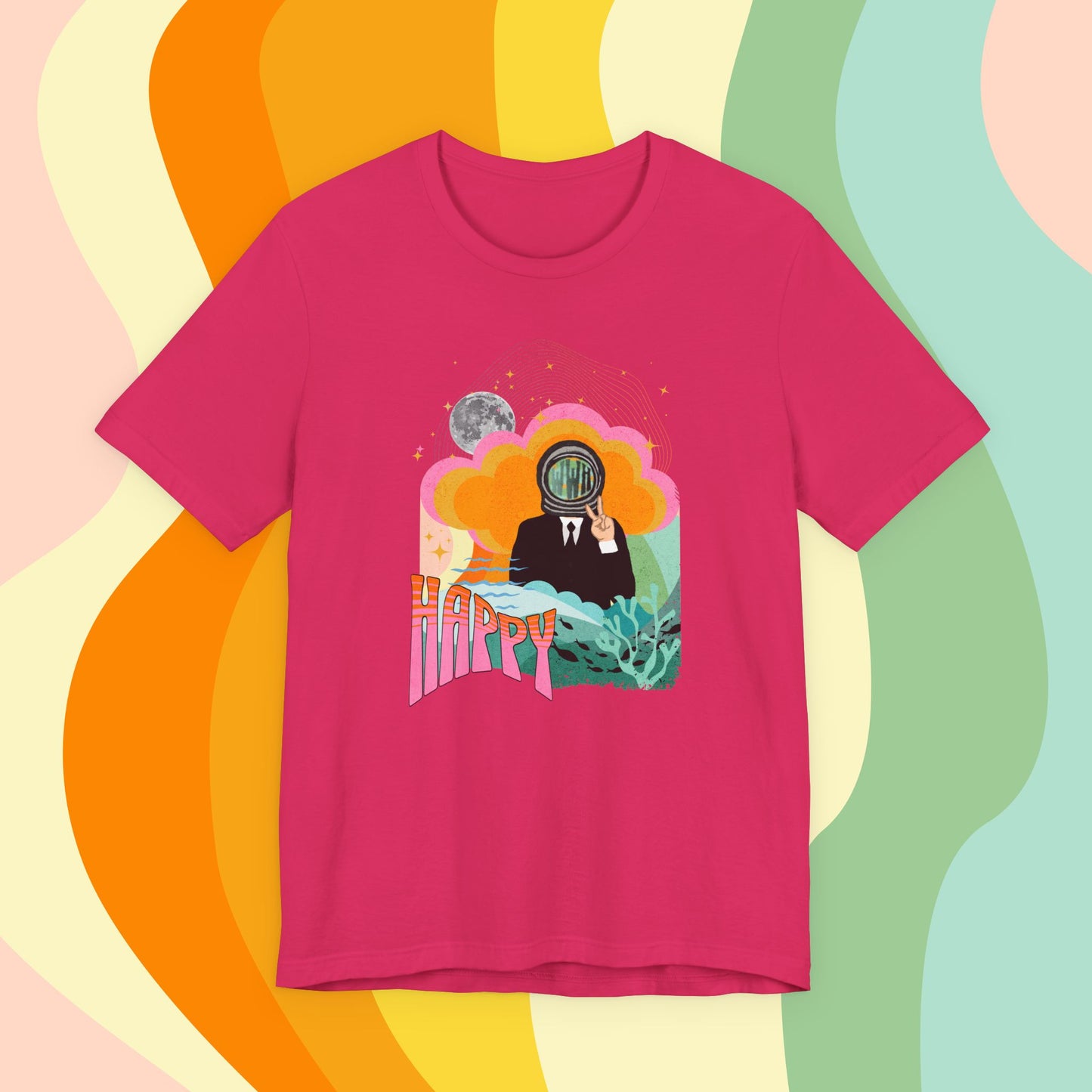 Jin 1960s Retro Unisex Jersey Short Sleeve Tee