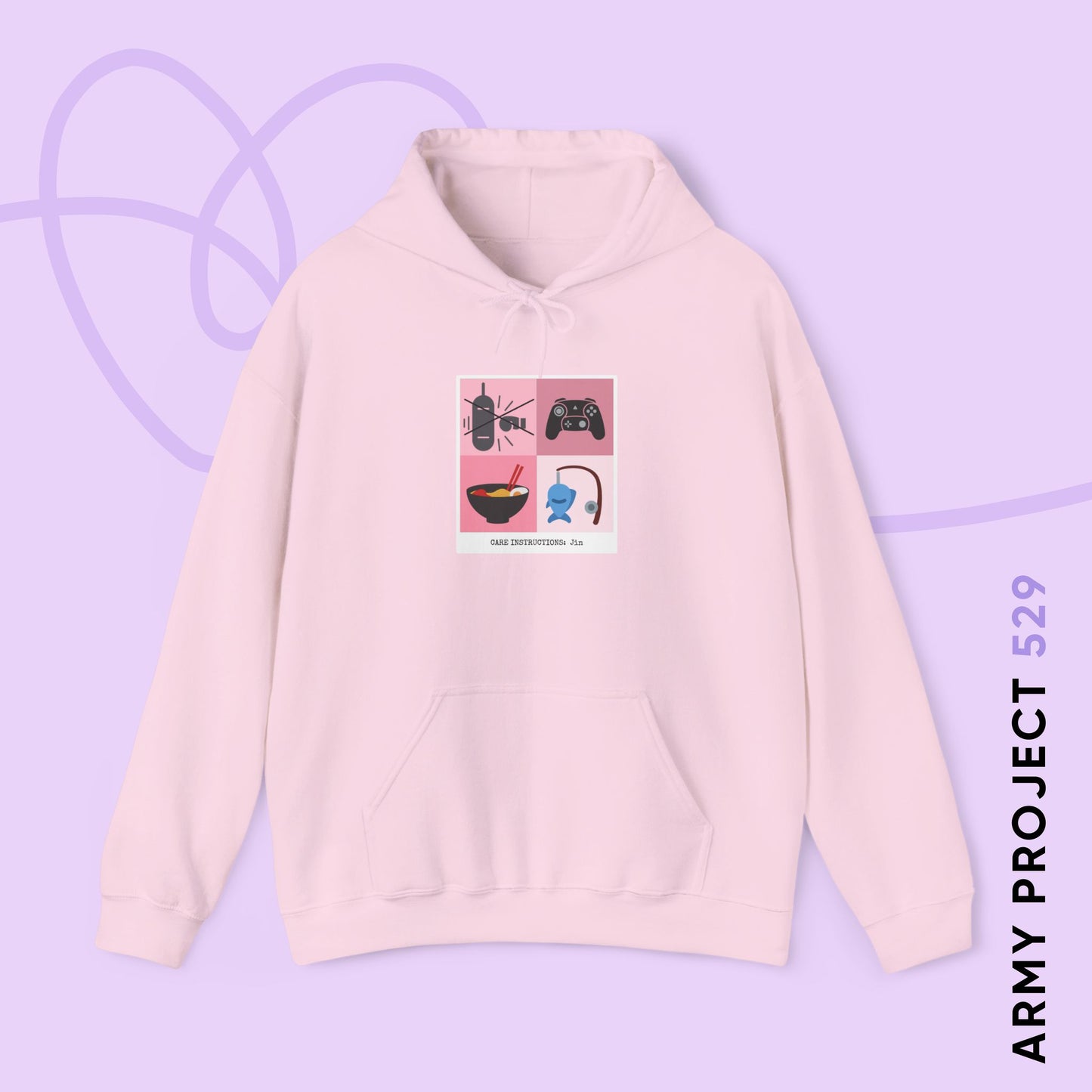 Jin Hoodie - Funny Fanmade BTS Merch - Care Instructions - Cozy Unisex Sweatshirt