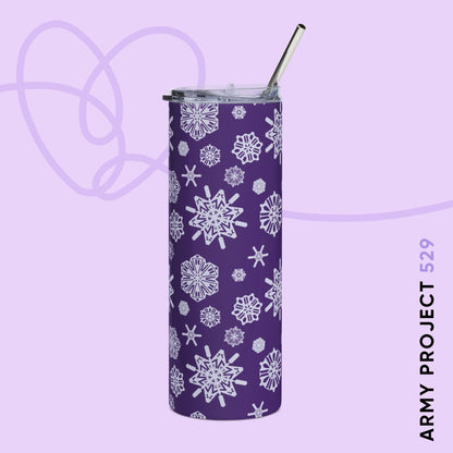 OT7 Tumbler - Secret Snowflakes (Purple) - Fanmade BTS Drinkware - 20 oz Stainless Steel Cup