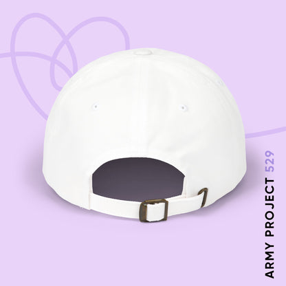 ARMY Project 529 Baseball Cap - Embroidered ARMY Merch - Bright White Unisex Hat