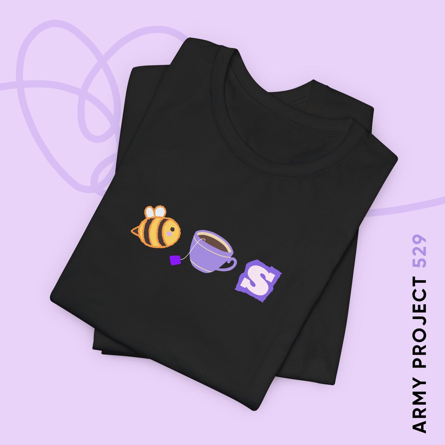 OT7 Short Sleeve Shirt - Bee Tea Ess - Fanmade BTS Merch - Unisex Jersey T-Shirt