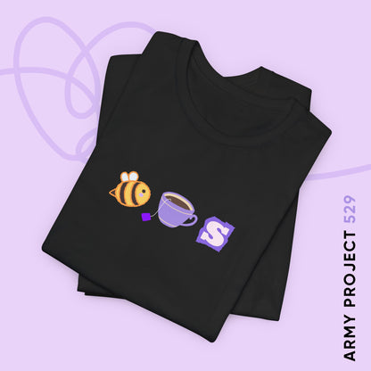 OT7 Short Sleeve Shirt - Bee Tea Ess - Fanmade BTS Merch - Unisex Jersey T-Shirt