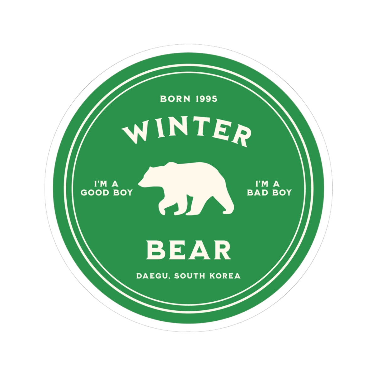 Winter Bear Badge Series Vinyl Sticker