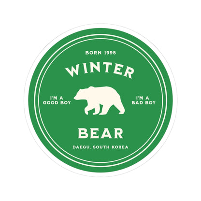 Taehyung Vinyl Sticker - Fanmade BTS Nickname Merch - Winter Bear - Permanent Adhesive