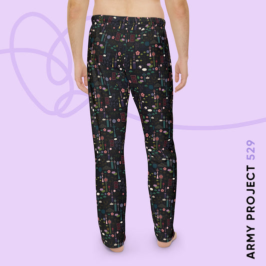 Norigae Night Garden Pajama Pants - Elegant K-Pop Merch - Unisex Lounge Wear