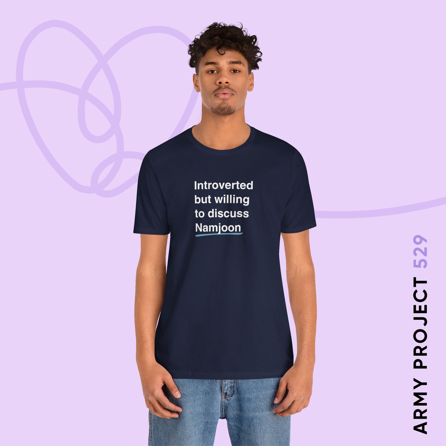 Namjoon Bias Shirt - Introverted But Willing to Discuss Namjoon - Fanmade BTS Merch - Unisex Jersey T-Shirt