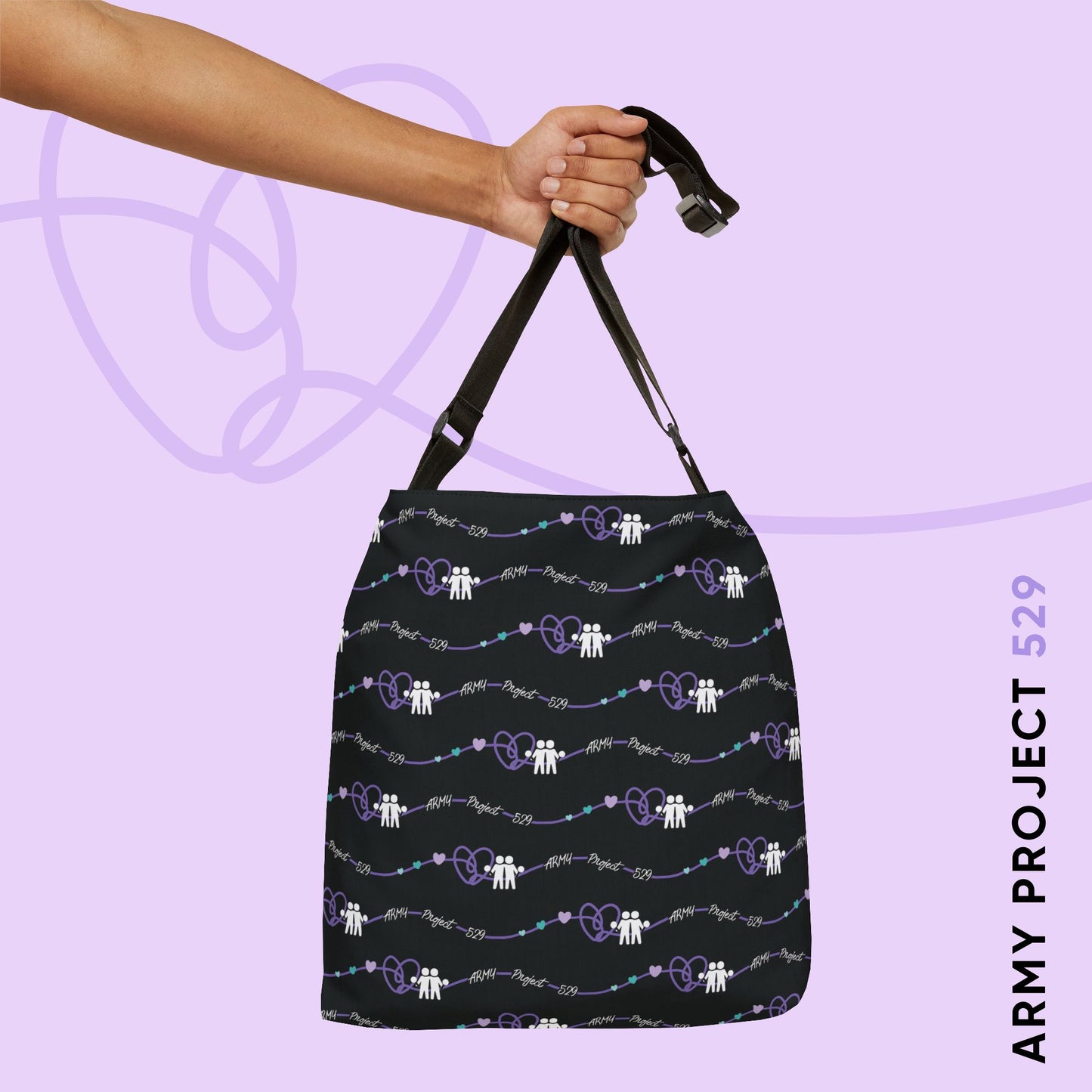 AP529 Heartline Logo Adjustable Tote Bag