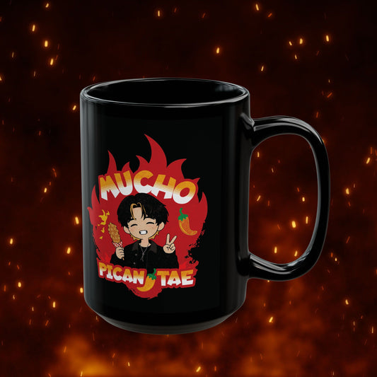 Taehyung Coffee Mug - Mucho PicanTae - Black 15 oz Ceramic